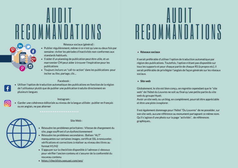 Audit - Recommandations